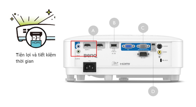 Máy chiếu BenQ MW560 kết nối