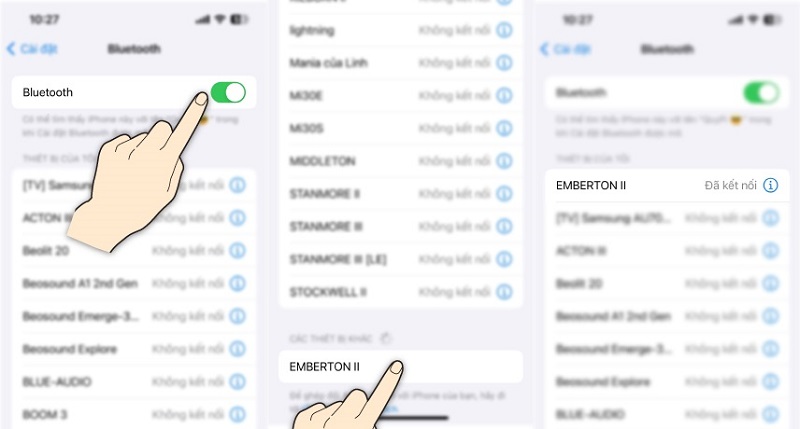 cách kết nối loa marshall với iphone trên điện thoại