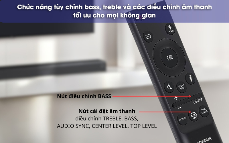 chức năng điều chỉnh bass treble trên q630b