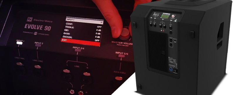 cổng kết nối trên loa electro voice evolve 90