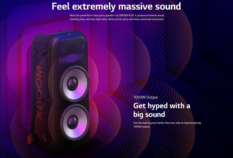 công suất loa lg xboom xl9t