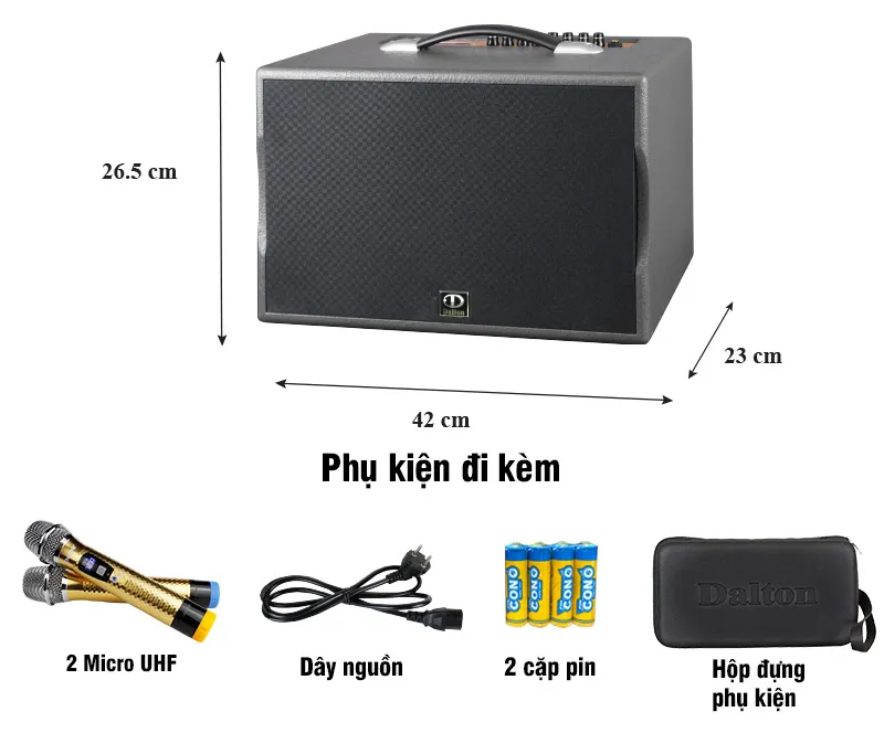 Loa Dalton PS-K8A tặng kèm micro không dây