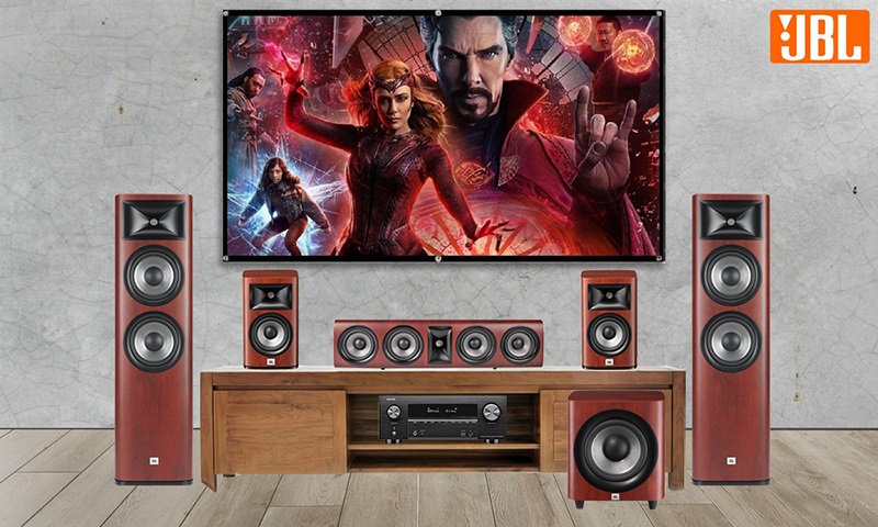 Dàn âm thanh xem phim 5.1 JBL, Denon LA307 mua o dau