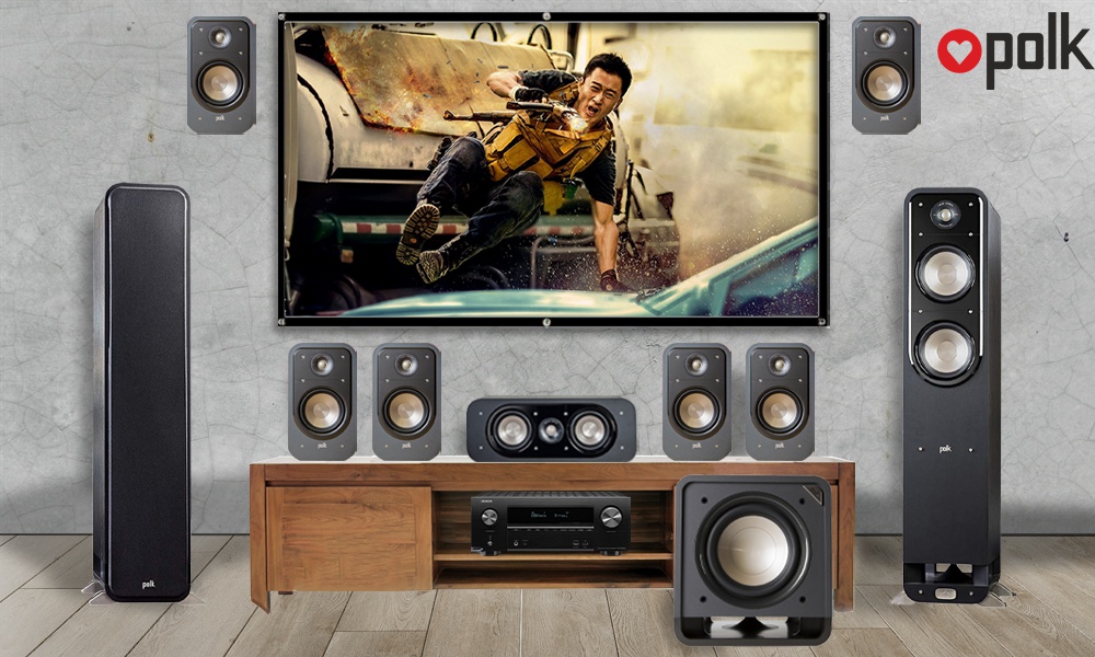 Dàn âm thanh xem phim 9.1 Polk, Denon LA212 mua ở đâu