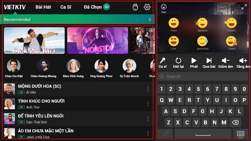 đầu liền màn vietktv aio20 4tb với màn hình cảm ứng hiện đại