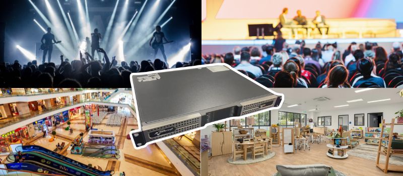 đẩy công suất powersoft duecanali 804 dsp+ ứng dụng