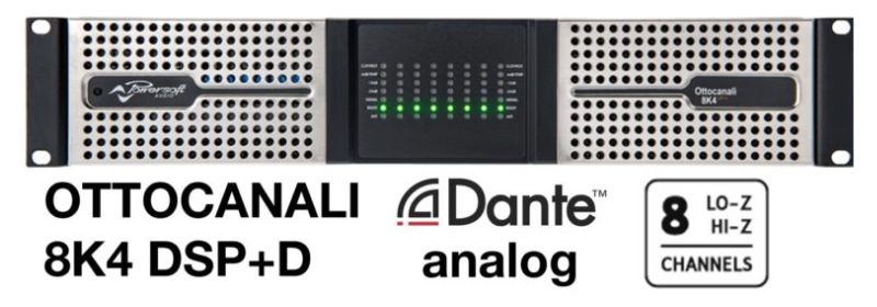 đẩy công suất powersoft ottocanali 8k4 dsp+d hiệu suất