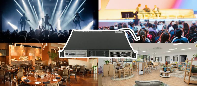 đẩy công suất powersoft quattrocanali 2404 dsp+ ứng dụng