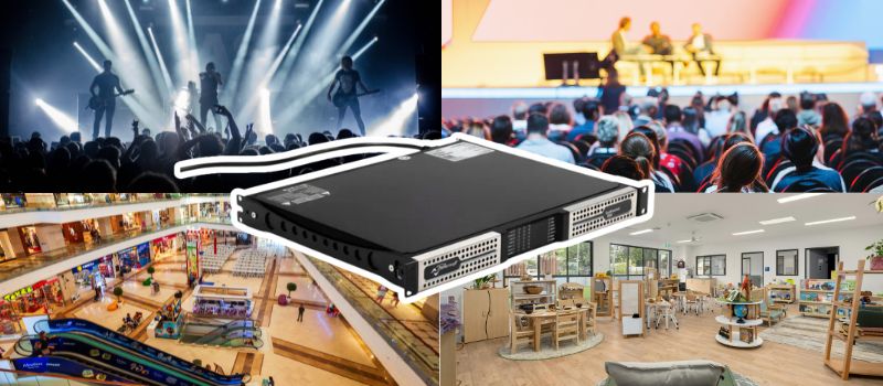 đẩy công suất powersoft quattrocanali 8804 dsp+ ứng dụng