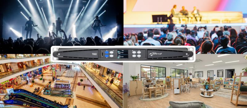 đẩy công suất powersoft t602 ứng dụng