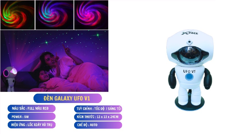 đèn galaxy ufo v1 phù hợp với nhiều không gian