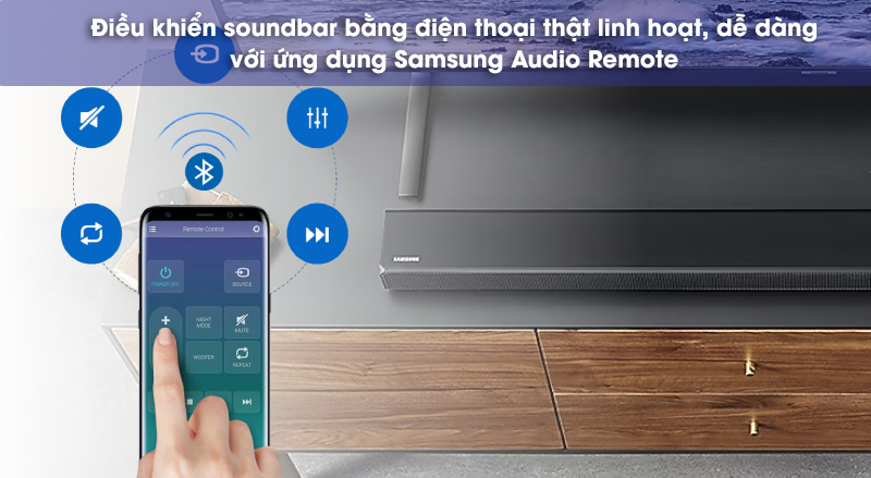 điều khiển soundbar samsung hw r550 bằng điện thoại