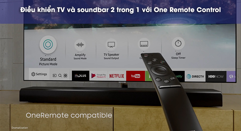 điều khiển từ xa one remote control trên soundbar samsung ms650