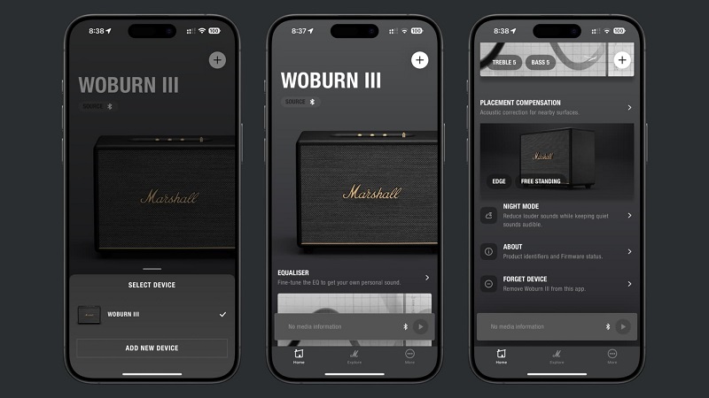 dùng ứng dụng marshall bluetooth để chỉnh âm trên woburn 3
