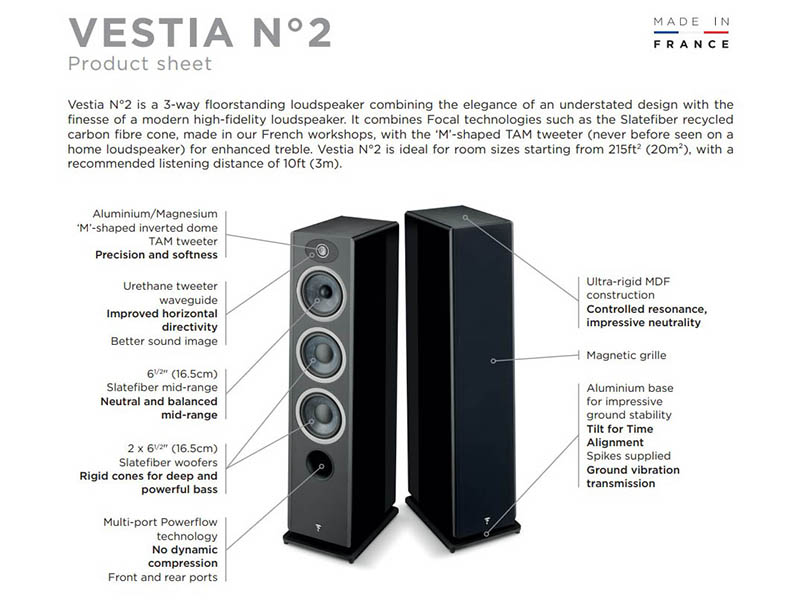 Loa Focal Vestia No2 cấu trúc âm học