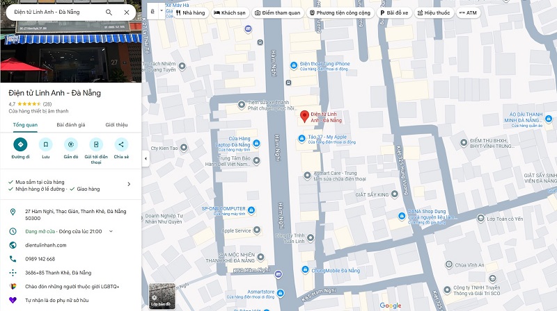gg map điện tử linh anh đà nẵng