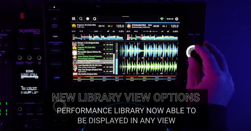 giao diện thư viện mới trên engine dj 4.0