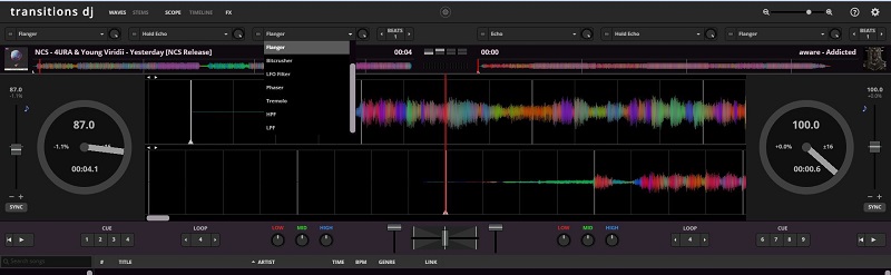 hiệu ứng của transittion dj