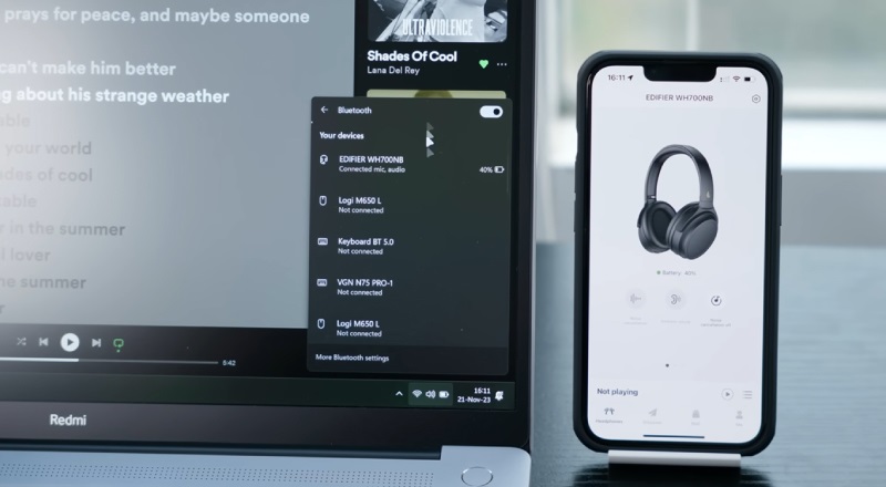 kết nối bluetooth tai nghe wh700nb