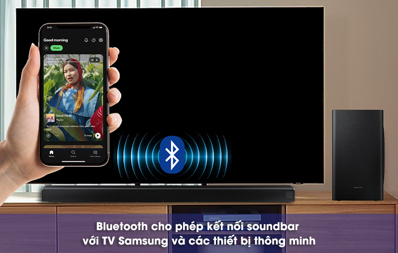 kết nối bluetooth trên loa hw-q60t