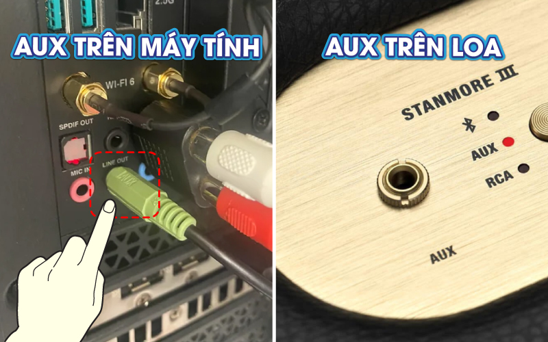 kết nối loa marshall - máy tính qua aux