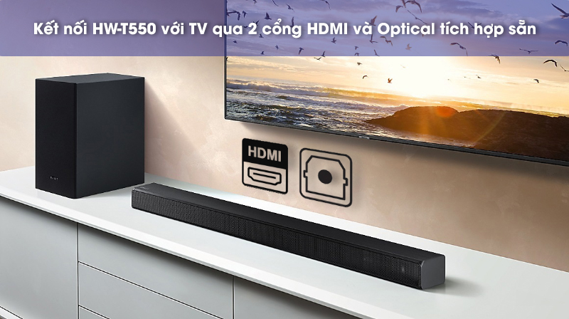 kết nối trên loa hw-t550