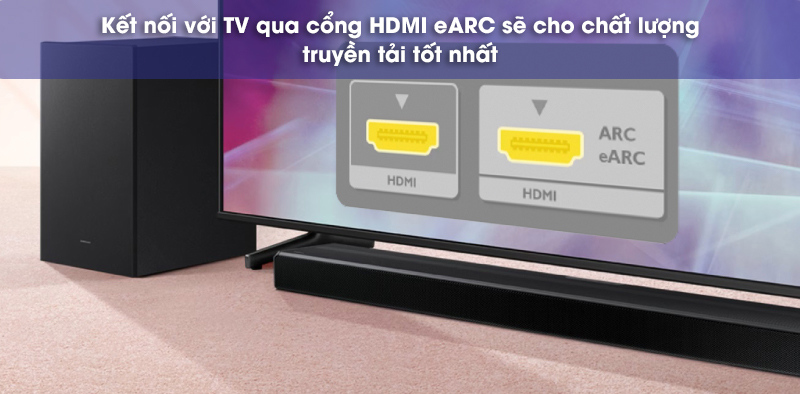 kết nối với tv trên loa thanh samsung hw-q600a