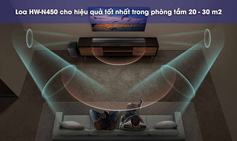 không gian hợp với loa hw-n450