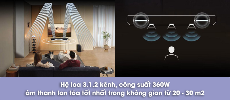 không gian hợp với loa thanh samsung hw-q600c