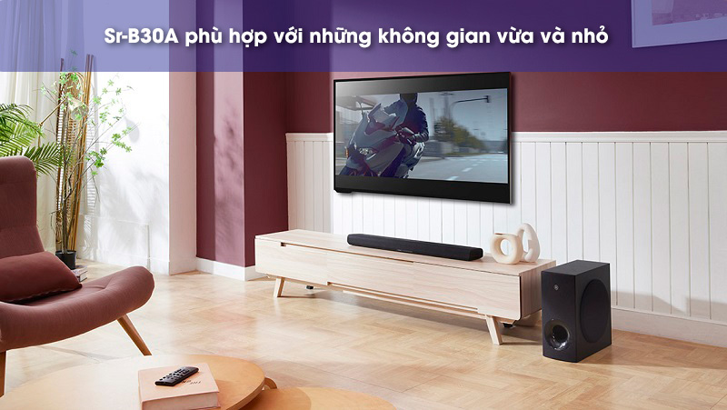 không gian hợp với loa thanh sr-b30a