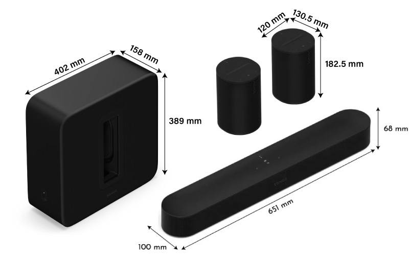 kích thước beam vs sub 4 vs era 100