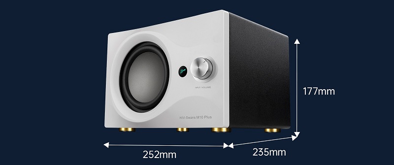 kích thước loa sub trên loa m10 plus