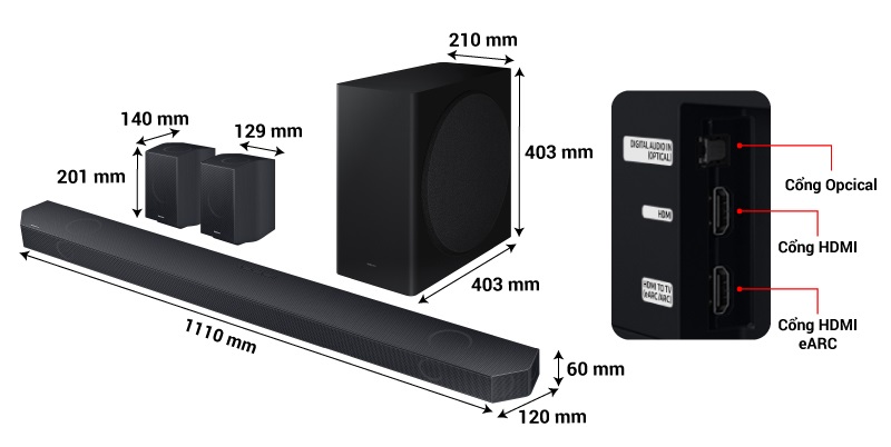 kích thước soundbar q930d