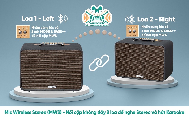 loa acnos cs250pro kết nối 2 loa