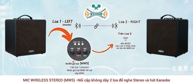 loa acnos quad 64 ver 2 nối 2 loa