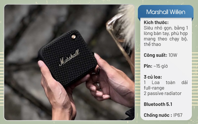 loa bluetooth marshall có pin willen