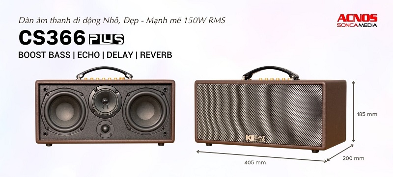 loa acnos cs366 plus với thiết kế sang trọng, cổ điển