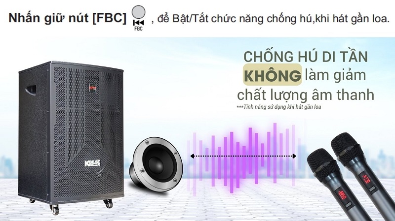 loa karaoke acnos cb406neo với khả năng chống hú di tần