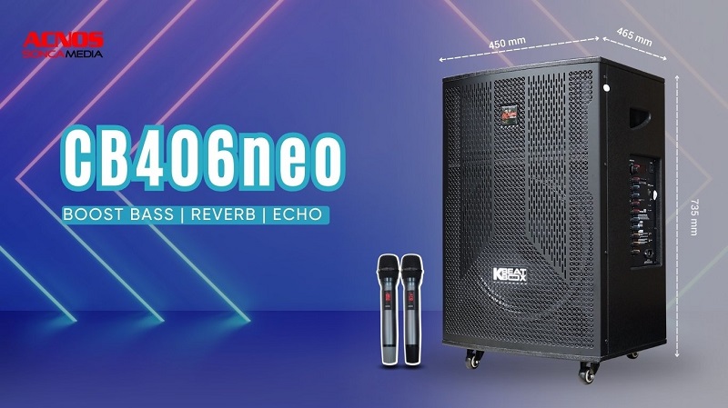 loa karaoke di động acnos cb406neo với thiết kế hiện đại bền bỉ