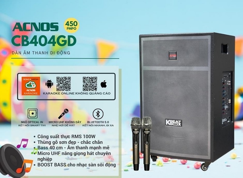 Loa karaoke di động acnos cb404gd chính hãng