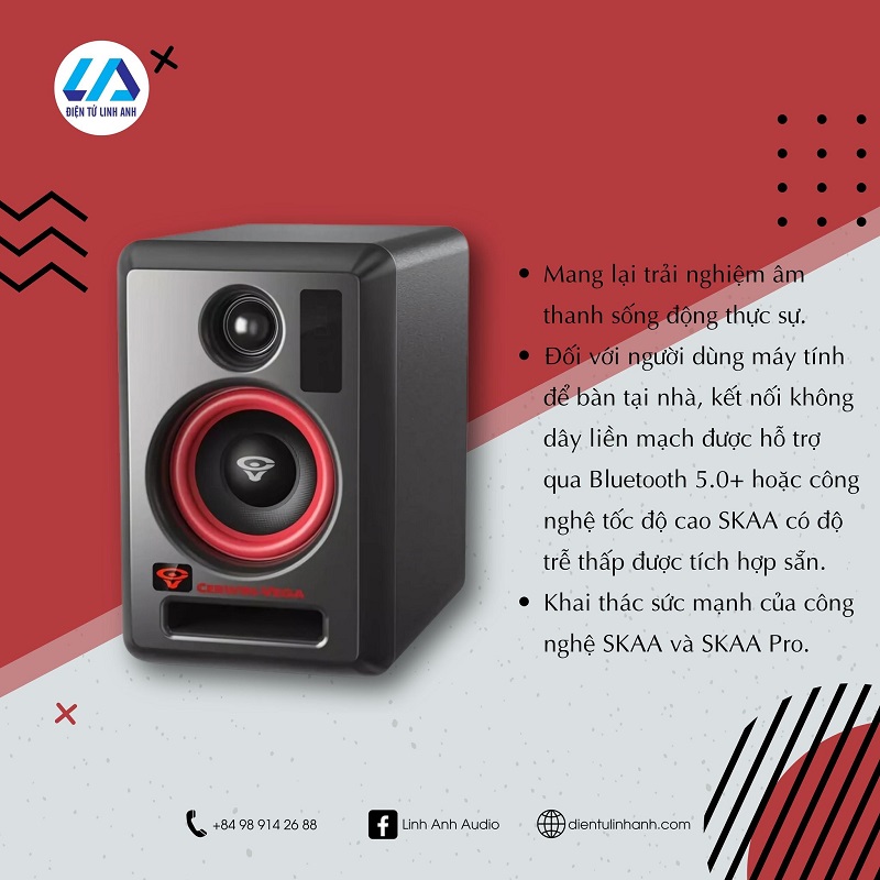 loa kiểm âm cerwin vega vega4sb đa dạng kết nối