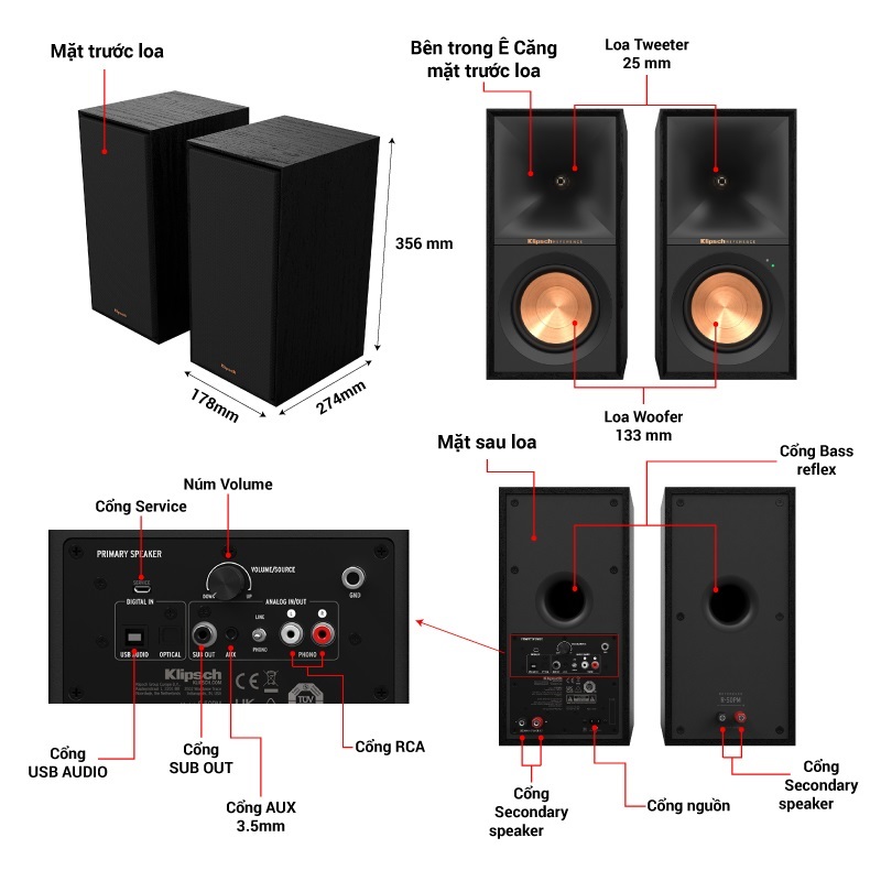 thông số loa Klipsch R-50PM