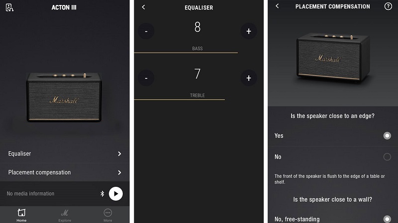 kiểm soát âm thanh qua app của loa marshall acton 3(iii)
