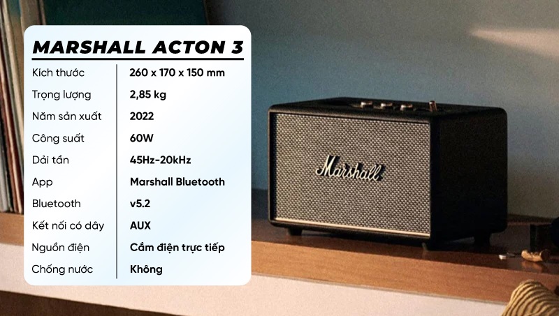 loa marshall cắm điện acton 3