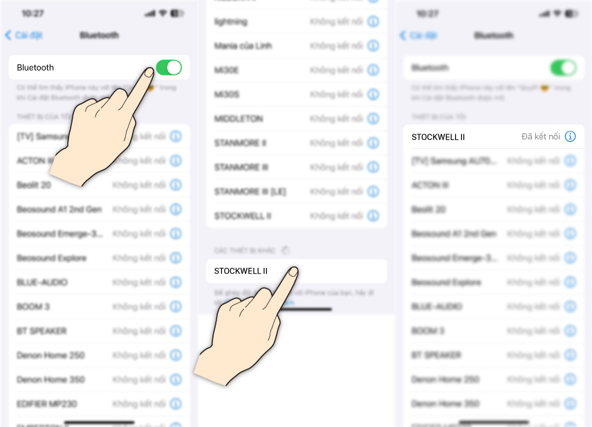 loa marshall stockwell 2 kết nối bluetooth