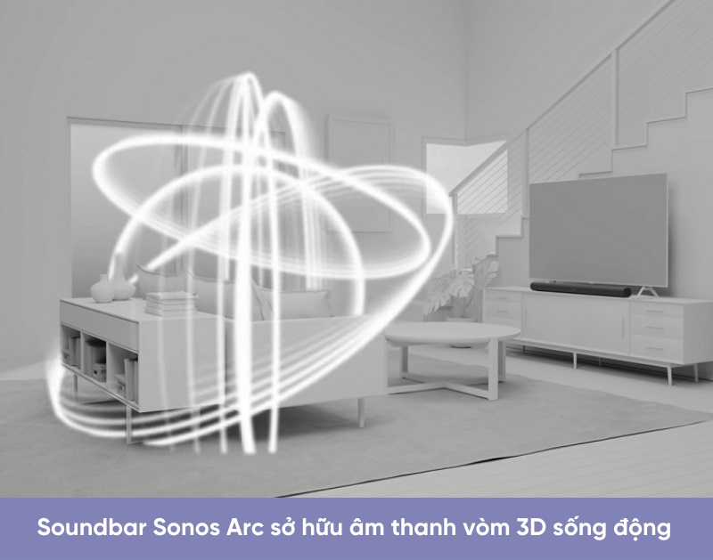 loa soundbar sonos arc với âm thanh vòm 3d sống động