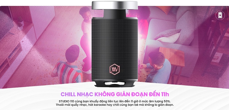 loa studio 110 thời lượng pin