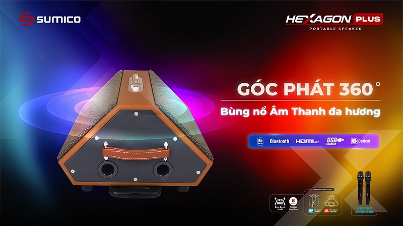 loa sumico hexagon plus với âm thanh đa hướng