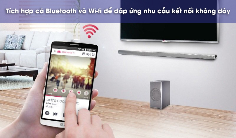 loa thanh lg sh8 kết nố bluetooth wi-fi