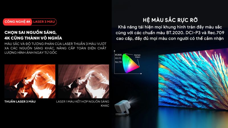 máy chiếu jmgo n1s 4k màu sắc sống động